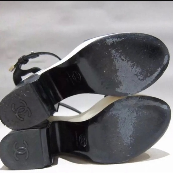 auth CHANEL size 38 BLOCK HEEL PLATFORM sandals - Picture 6 of 10